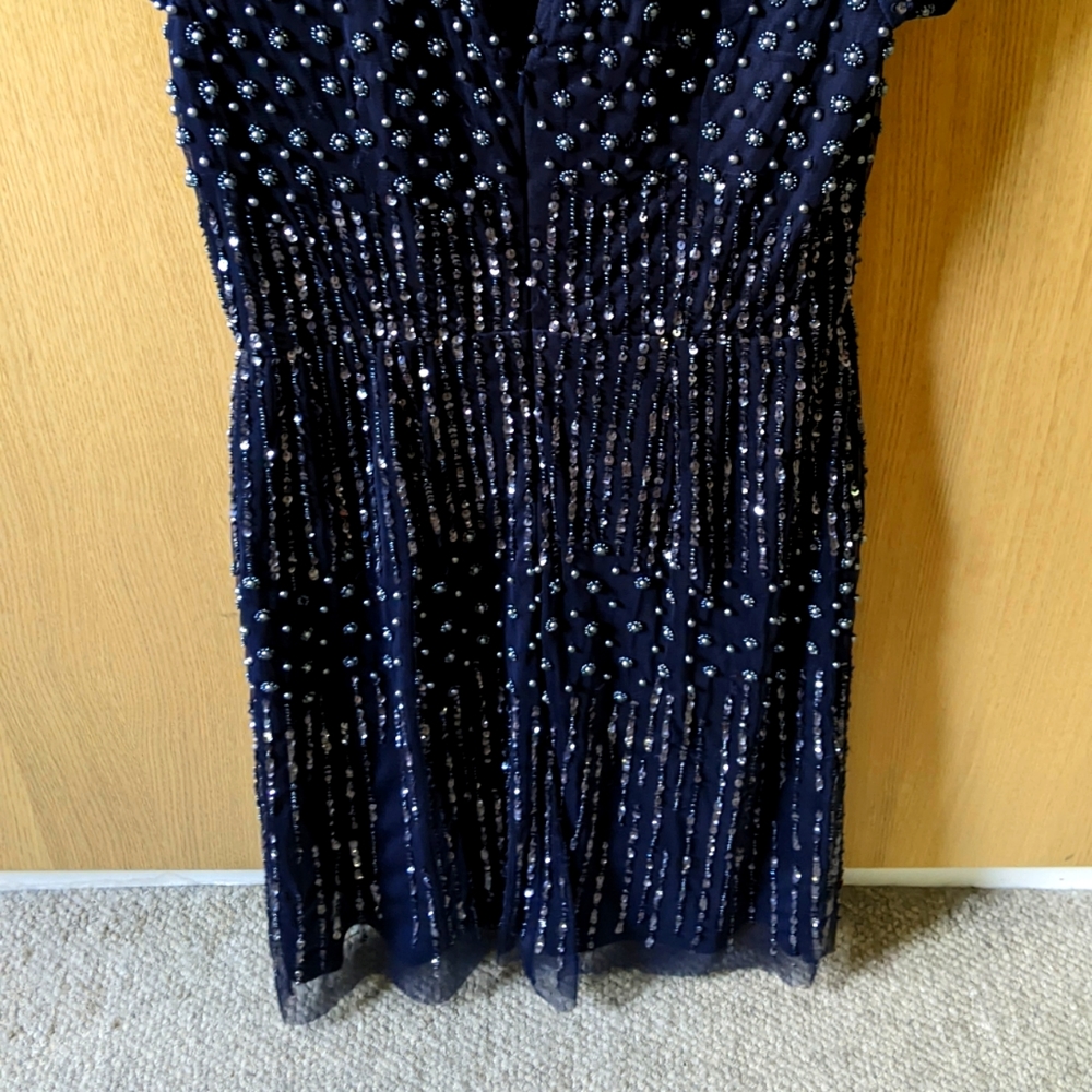 Navy blue Adrianna Papell evening dress size 8